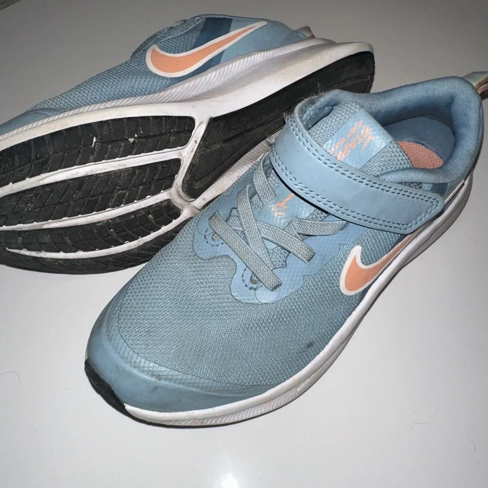 Nike Star Runner 2 Kids Sneakers Girls 1Y Blue Pink Running Shoes DD5889-001 - Picture 3 of 4